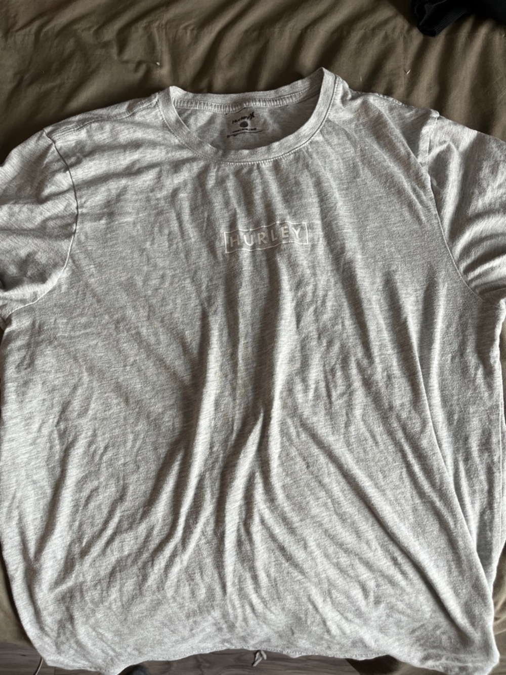 Hurley Men's Heather Gray Logo Crew Tee